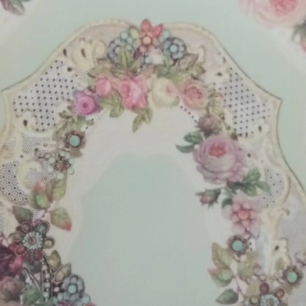 2 pc Michal Negrin Runners Dining Table Kitchen Home Decor Victorian Rose Floral